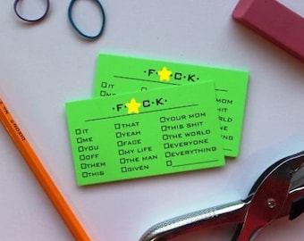 F*CK check all that apply - Funny Business Cards- Boxed set of 50- your choice color