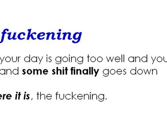 the f*ckening - Funny Business Cards- Boxed set of 50- your choice color