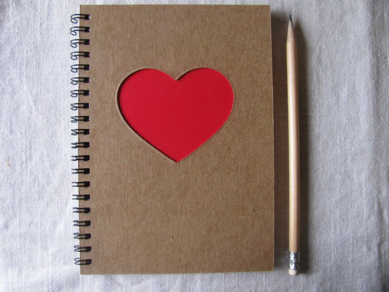 Heart Peek-a-boo 5 x 7 Journal Your choice Peek a boo color image 1