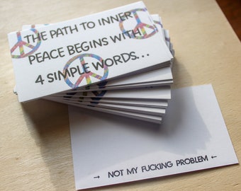 The path to inner peace...(double sided) - Funny Business Cards- Boxed set of 50- your choice color