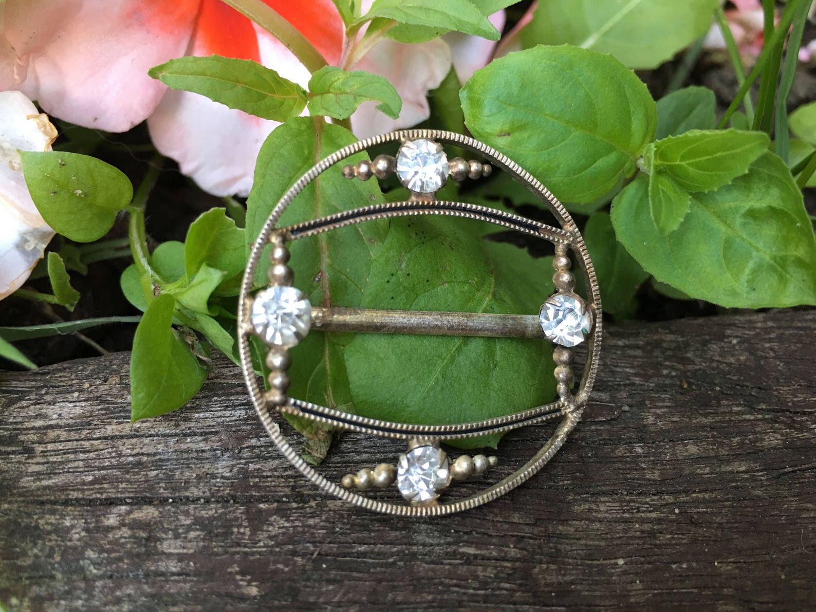 Genuine Vintage Czech Sash Buckle, Filigree and Rhinestones, Old Shop Stock Etsy