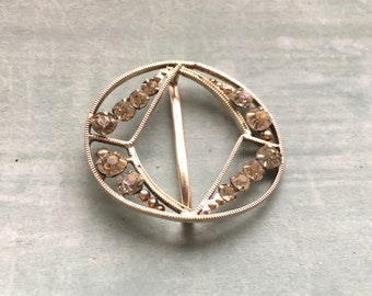 Vintage Czech Sash Buckle, Scarf Ring, Old Shop Stock