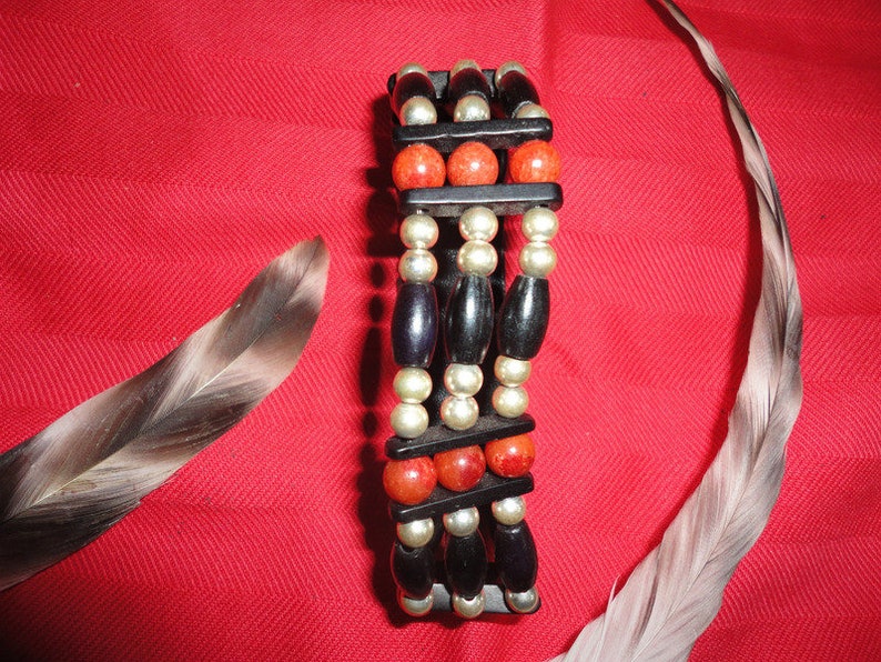 Choker-Armband Horn und Koralle Bild 2