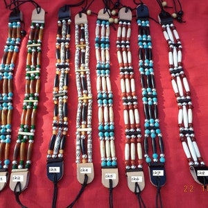 Traditioneller 3-reihiger Tribal Choker, Hairpipes, Büffelknochen, Bonepipes Bild 1