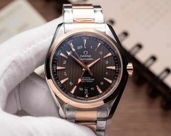 Omega Aqua Terra 150M Co-Axial Chronometer GMT demi gold best replica 43mm
