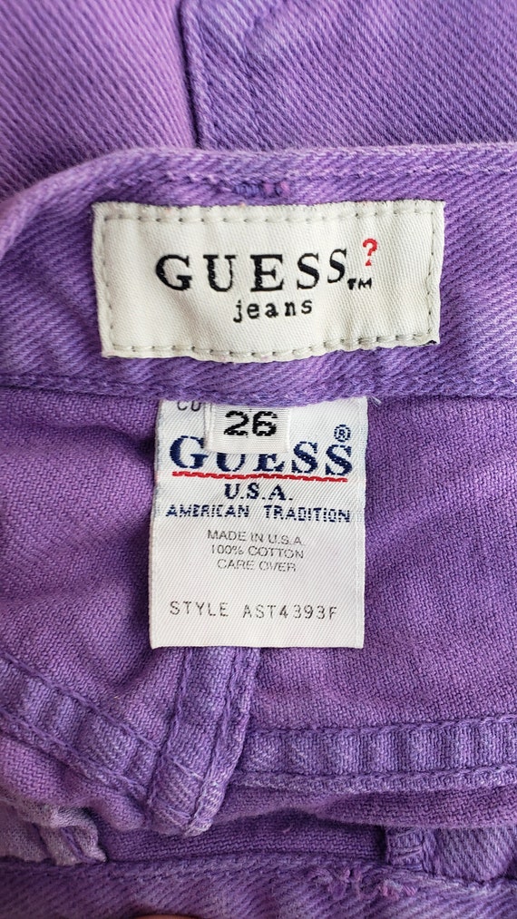 Vintage purple Guess denim jean shorts | Size: 26… - image 9