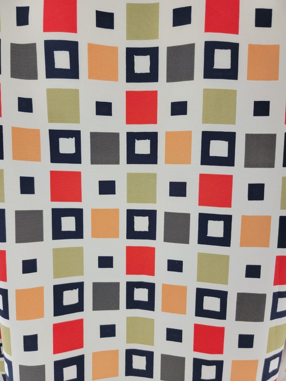 Vintage Squared Patterned Button Up Shirt Blouse … - image 6