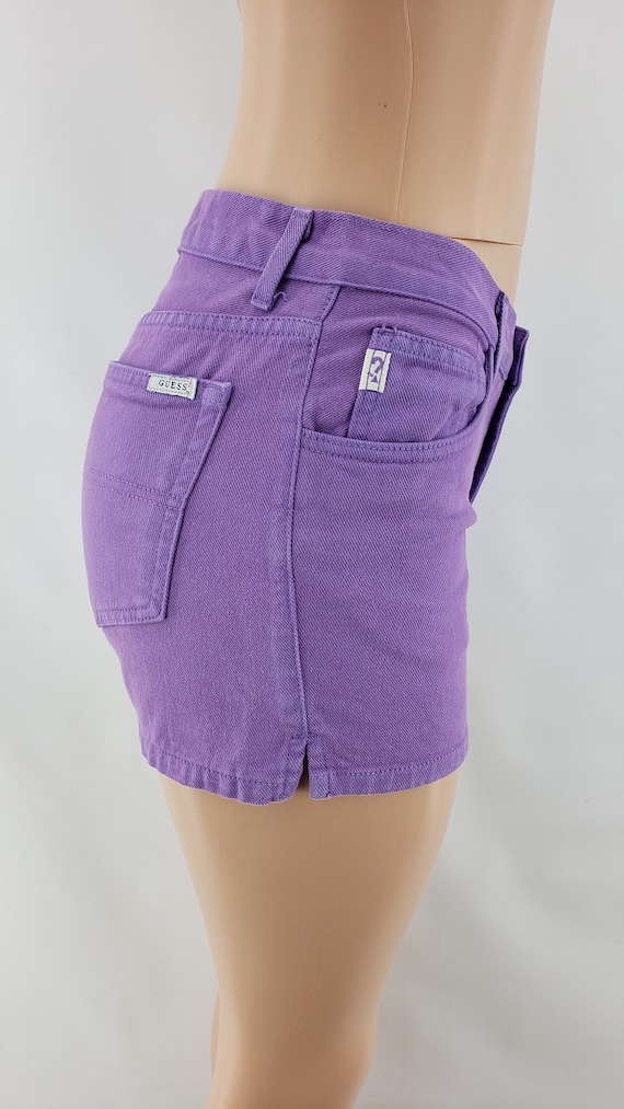 Vintage purple Guess denim jean shorts | Size: 26… - image 5