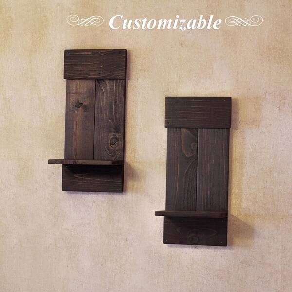 Farmhouse wooden display shelf set