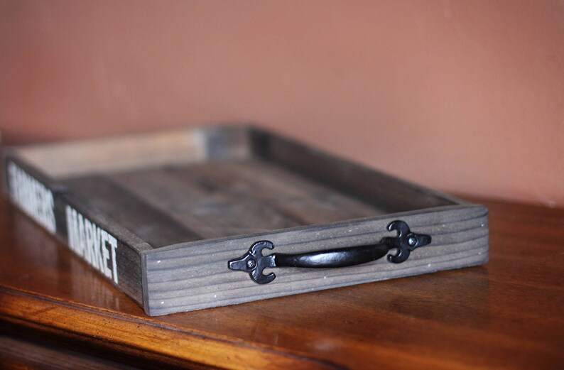 Farmers Market Sign Wood Serving Tray Coffee Table Decor Etsy