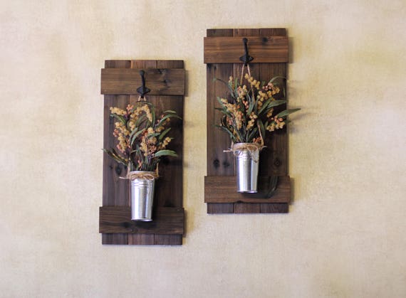 Indoor Shutter Decor Hanging Wall Planters Rustic Wall  Etsy