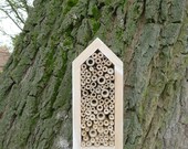 House for Solitary bee, bee house, mason bee house, solitary bee hive, simple eco friendly design for garden, woodland  handmade decoration