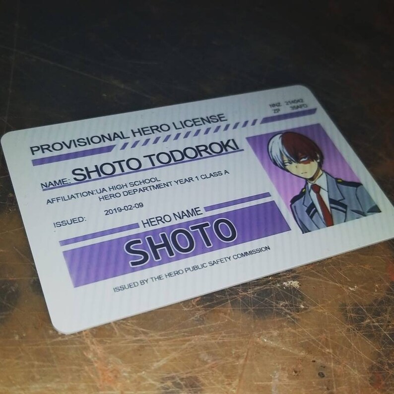 MHA Provisional hero license My hero academia | Etsy