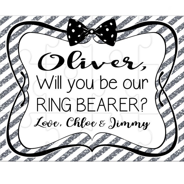 Personalized Will You Be Our Ring Bearer Wedding Proposal Puzzle Available in 12, 30 and 48 Pieces