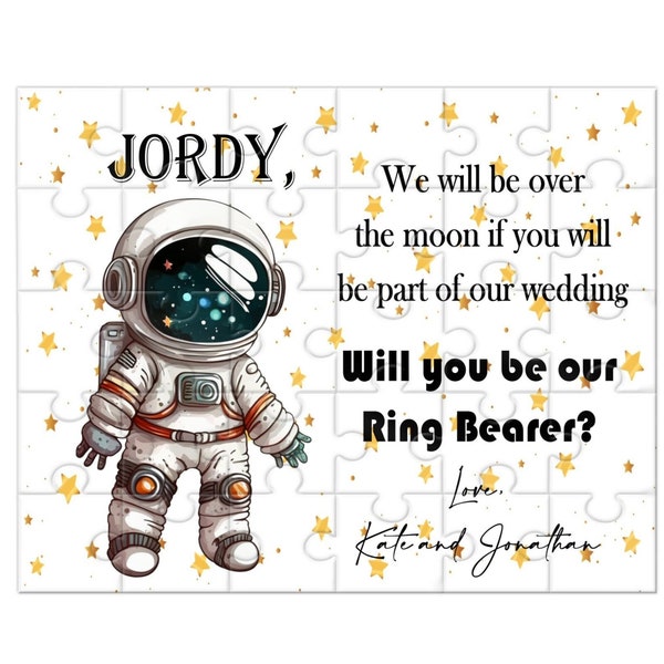 Personalized Will You Be Our Ring Bearer Proposal Puzzle Available in 12, 30 and 48 Pieces