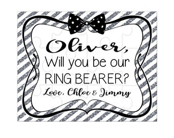 Personalized Will You Be Our Ring Bearer Wedding Proposal Puzzle Available in 12, 30 and 48 Pieces