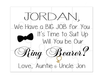 Ring Bearer Personalized Proposal Puzzle Available in 12, 30 and 48 Pieces