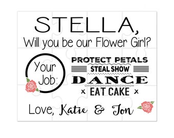 Will You Be Our Flower Girl Wedding Proposal Puzzle Available in 12, 30 and 48 Pieces with FREE USA SHIPPING