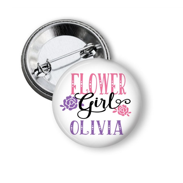 Flower Girl Personalized Rehearsal Dinner Wedding Button