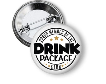 Drink Package Cruise Button Pin