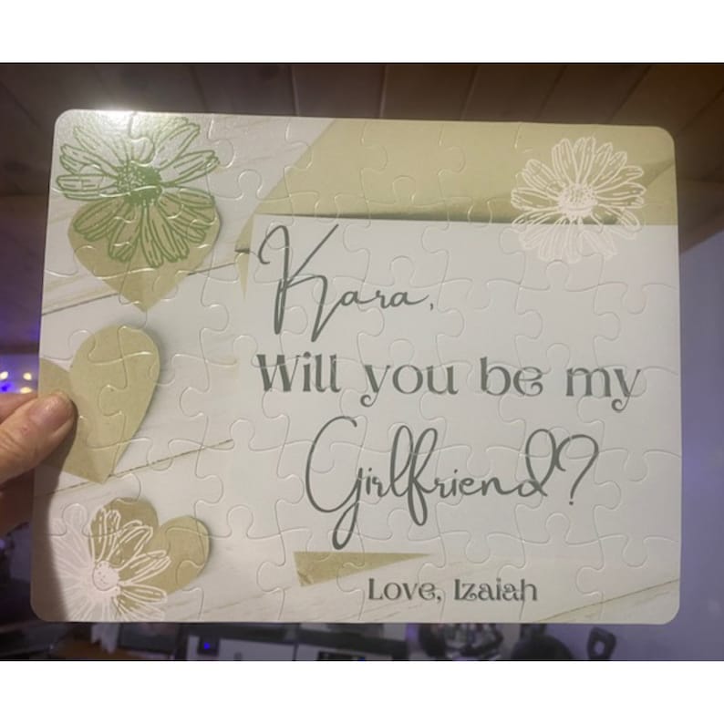 Will You be my Girlfriend Proposal Puzzle Personalized Gift image 2