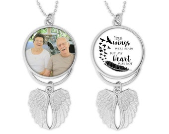 Memorial Car Angel Wings for Rear View Mirror Double Sided Hanging Memorial Charm Tribute Ornament