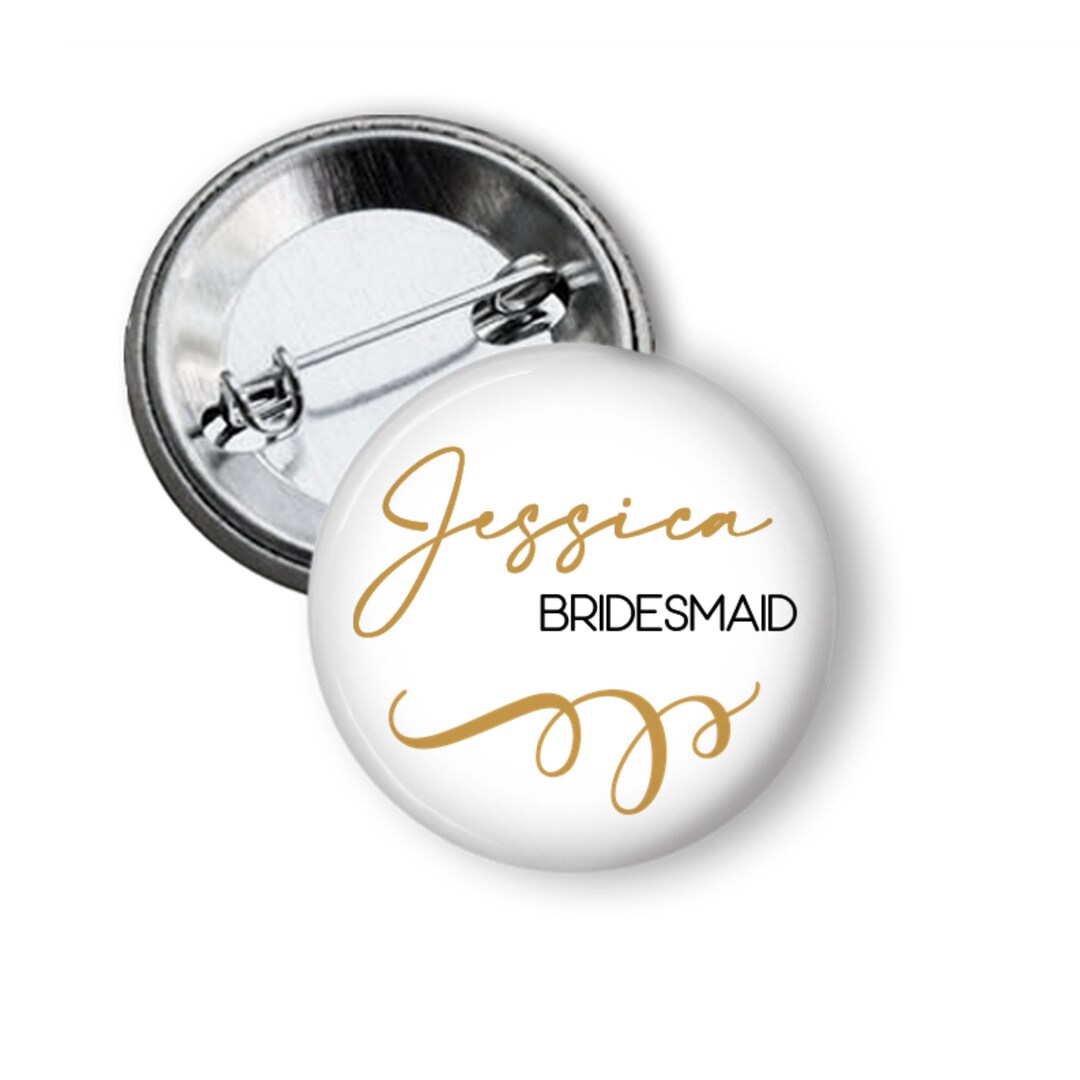 Wedding Party Personalized Buttons for Bridal Showers - Etsy