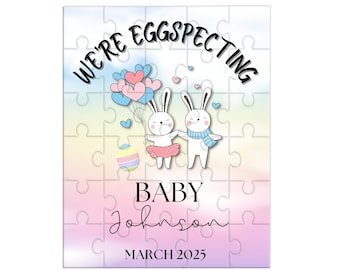 We're Expecting Coming Soon Surprise Baby Announcement Personalized Puzzle