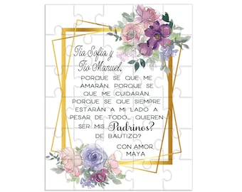 Spanish Will You Be My Patrinos Personalized Puzzle Madrina Godparents Proposal