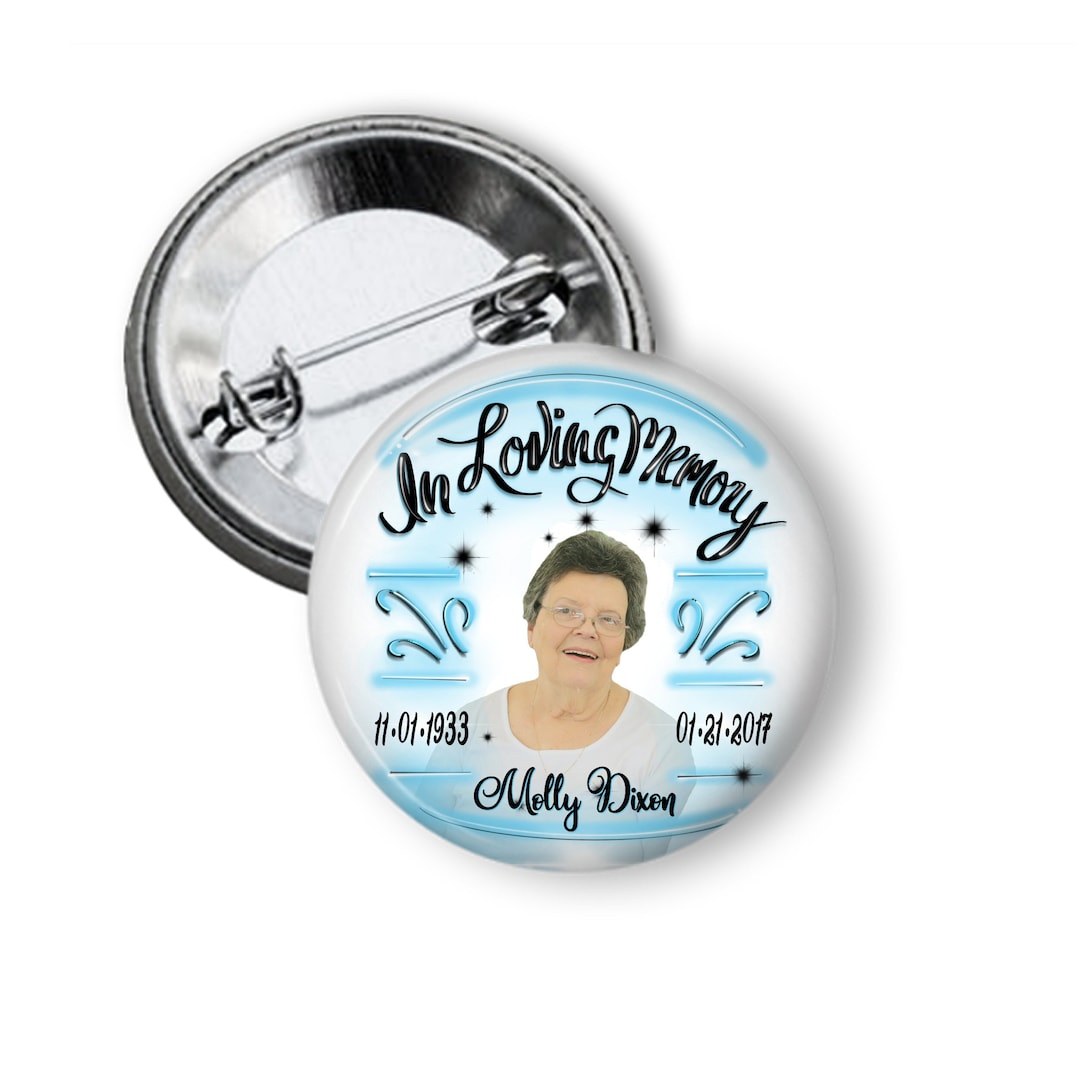 In Memory of Memorial Buttons Funeral Pin Life Celebration Funeral