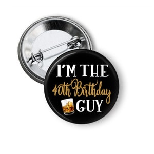 Birthday Guy Personalized Button Pins image 1