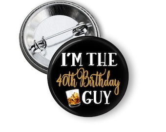 Birthday Guy Personalized Button Pins