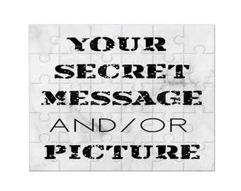 Secret Message or Photo Personalized Custom Puzzle 120 80 48 30 and 12 Pieces