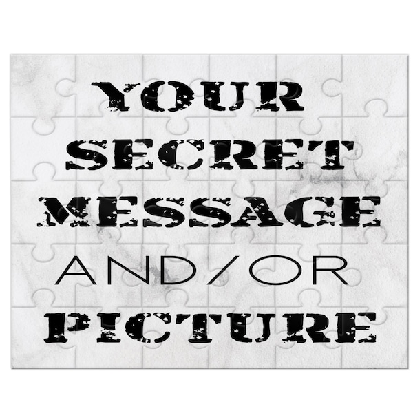 Secret Message or Photo Personalized Custom Puzzle 120 80 48 30 and 12 Pieces