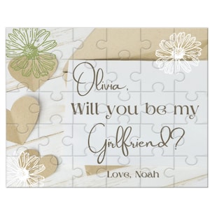 Will You be my Girlfriend Proposal Puzzle Personalized Gift image 1