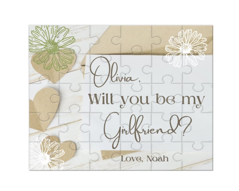 Will You be my Girlfriend Proposal Puzzle Personalized Gift image 1