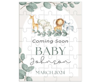 Coming Soon Surprise Baby Announcement Personalized Puzzle