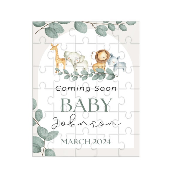 Coming Soon Surprise Baby Announcement Personalized Puzzle