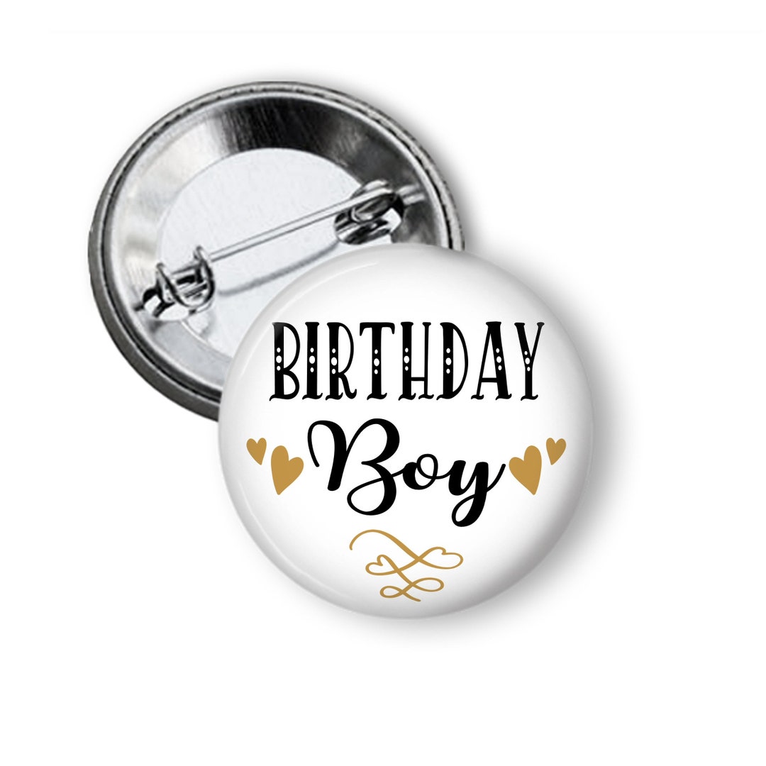 Birthday Boy Button Pin - Etsy