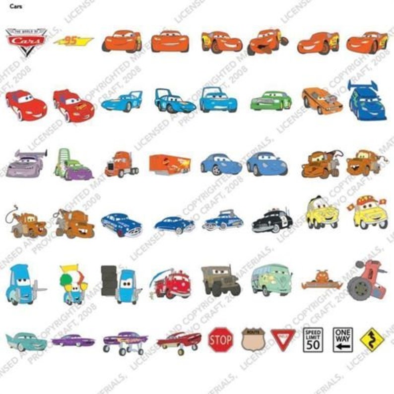 2 Cricut Cartridges Disney Pixar Cars AND Car Decals PRICE Etsy