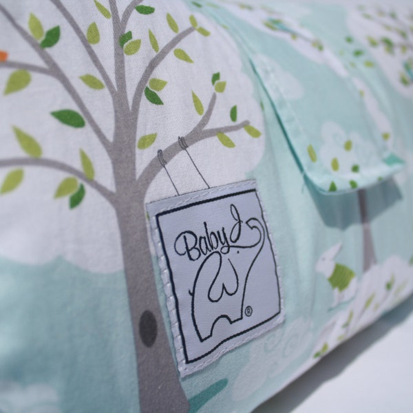 Baby Padded Play Mat - Windy Day, trees and swings, plush ivory minky fabric