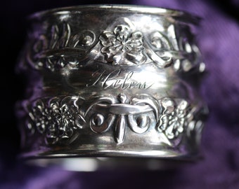 Repousse Silver Napkin Ring Helen 1900