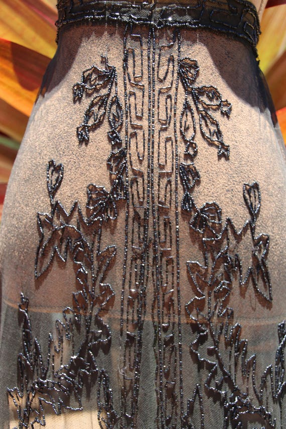 Antique Edwardian Seriously Sexy Beaded Skirt - image 3