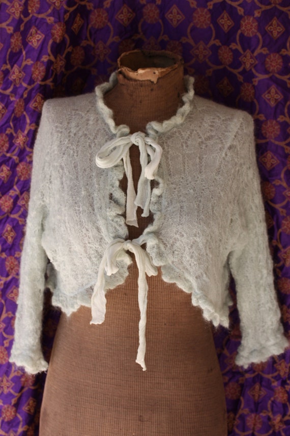 Sweetie 1930s Silk Wool bed jacket crop jacket b