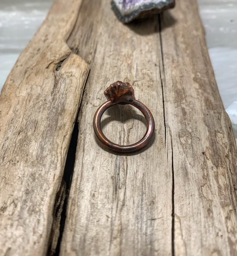 November Birthstone Size 5 Abundance Crystal Magical Gift Crystal Gemstone Jewelry Raw Stone Ring Copper Electroformed Citrine Ring