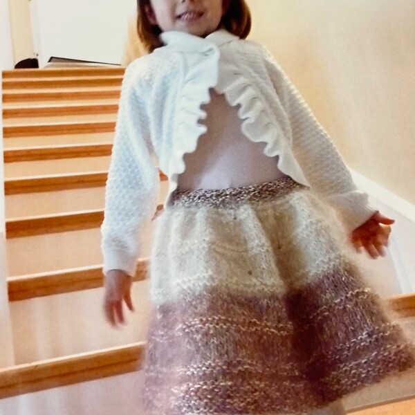 Mohair and Silk Knit Skirt for Girls - Lined Leotard Cover Up - 22” Waist Approximate Size 2T/3T/4T