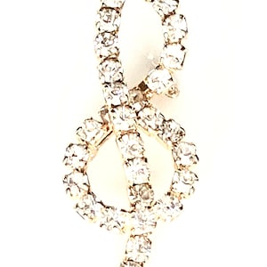 Vintage Crystal Ampersand Pin: Gold-Toned Brooch