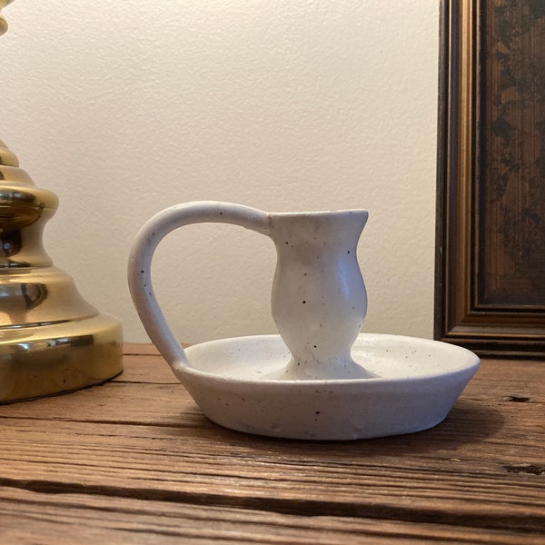 Ceramic Candle Holder With Handle Etsy