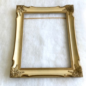 Antique Frame - Carved Roses in Gold and Cream Yellow