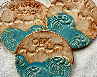 Custom Beach Ornament: Ocean Wave Souvenir